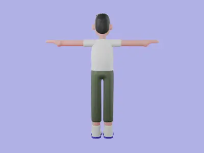 Stylized 3D Male Athlete Character - Cartoon Fitness Sportsman 3D model