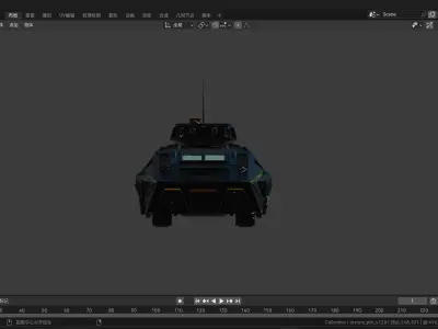 4k futuristic concept sci-fi design armored car 3D model