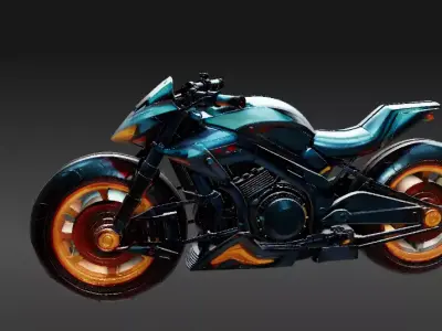 Futuristic Hover Bike 3D Model  Sci-Fi Racing Vehicle Game-Ready 3D model