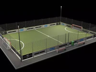 Street Soccer - Football Field Low-poly 3D model