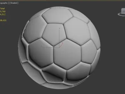 Football soccer ball 3D model 2