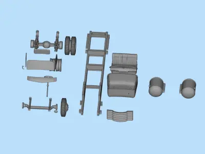 STL files Hauler Cab Over Engine longbed flatbed truck COE 3D print model
