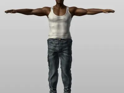 Orpheus Afro Man Zbrush Low-poly 3D model