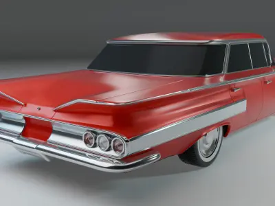 Chevrolet Impala 1961 Low-poly 3D model