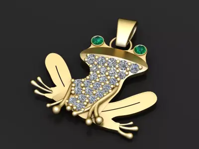 Emerald Frog Pendant  3D print model