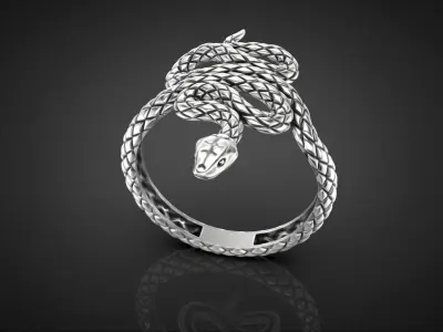 High jewelry Snake ring 2025 R44 16-20 sizes 3D print model 3D print model