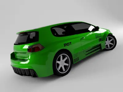 Golf 5 volkswagen car Low-poly 3D model