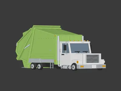Low Poly Truck Model - Waste Pro Pickup Truck Free low-poly 3D model