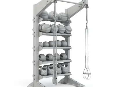 Torque Fitness - X-Create 1-Module Storage Wall 3D model 3D model