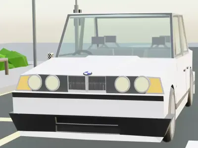 stylized low poly saloon inspired by 5series bmw Low-poly 3D model