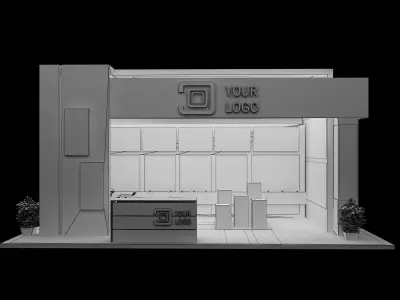  Booth Exhibition Stand a44 3D model