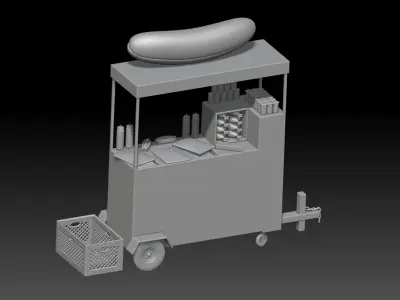 New York Hot Dog Cart Props 3D print model