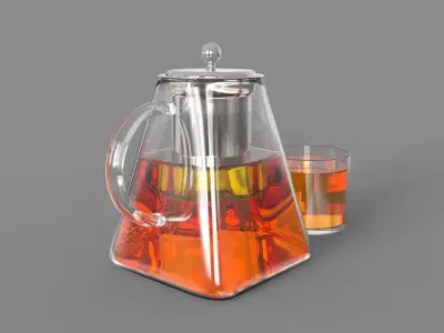 Clear Glass Teapot 3D model