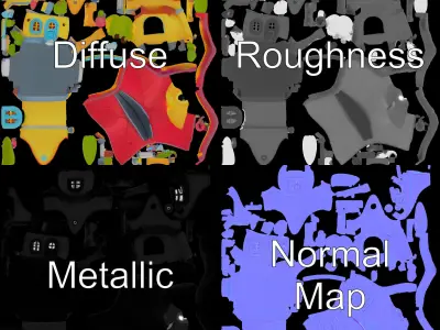 Cartoon House Model Pack with Three Levels of Detail Low-poly 3D model