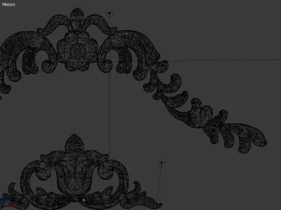 Classic decor ornament v-3D model 22 3D model