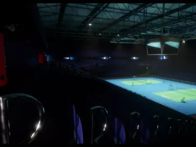 Badminton Arena Low-poly 3D model