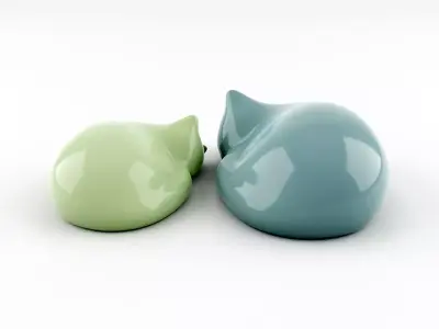 Resting Cat Figures 3D model