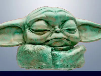 Baby Yoda The Child Sculpture 3D print model