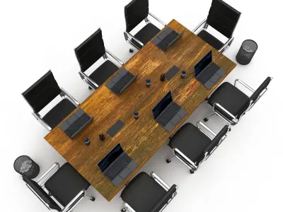3D office work and meeting table 06 Low-poly 3D model