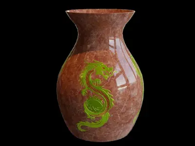 Dragon Vase Low-poly 3D model