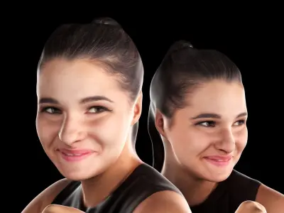 Female boxing 34 Low-poly 3D model