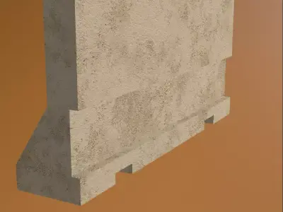 Concrete Traffic Barriers Low-poly 3D model
