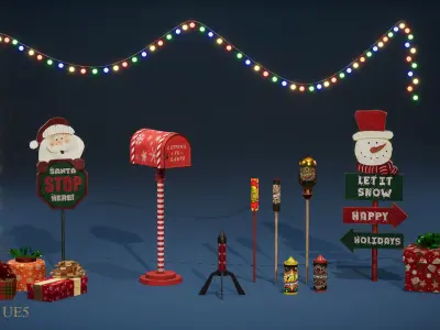 Christmas Pack Props  Low-poly 3D model