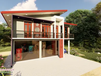 Studio and residential building 3D model 3D model