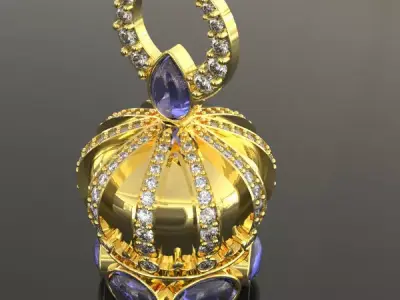 crown pandent 3D print model