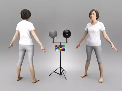 Woman in sportswear ready for rigging 374 Low-poly 3D model