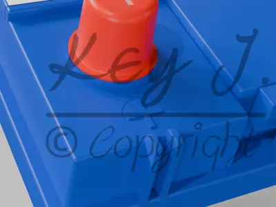 12V car battery like a Bosch 12V 70Ah S4027 S4 3D model