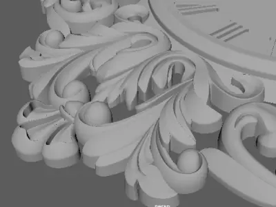 clock ornate gold on wall 3D model