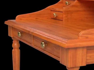 Table02 writing desk with drawers 3D model