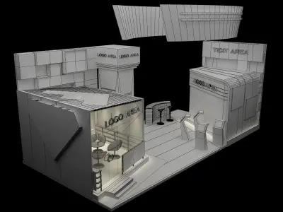 Booth Exhibition Stand a121 3D model