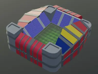 Football Stadium - Romania Low-poly 3D model