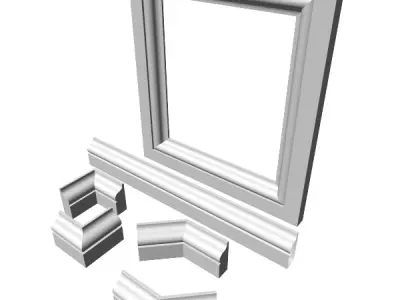 Moulding pair of corner seats 3D model