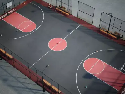 Basketball Arena game Ready UE Low-poly 3D model