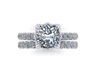 Matching Diamond Engagement Ring R1 3D print model
