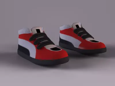 Cartoon Sport Shoes Low Poly Low-poly 3D model