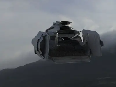 Car hovercraft ship 3D model