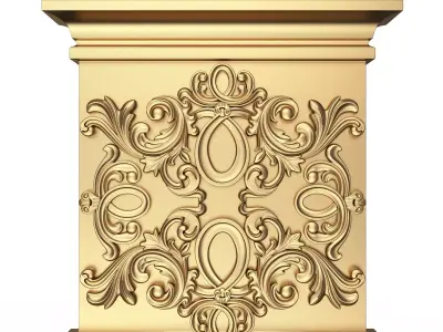 Carved Capital 1301 Low-poly 3D model