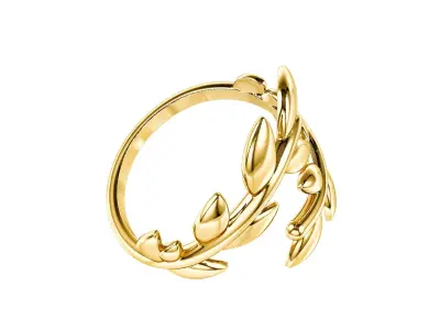 Olive Leaf Ring 3D print model