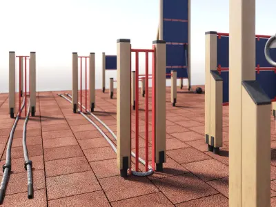 Fitness outdoor area 3D model