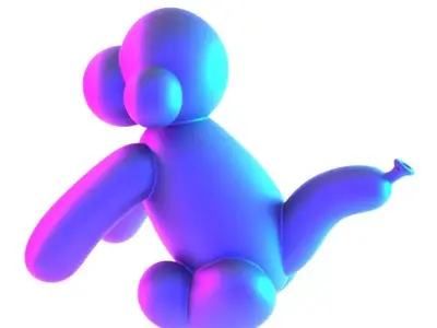 Chimp Monkey Ape Balloon Decoration Props Second Life toy 3D print model