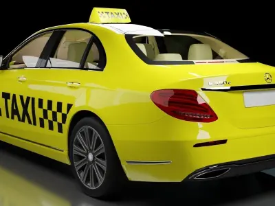 Mercedes Class E Taxi Low-poly 3D model