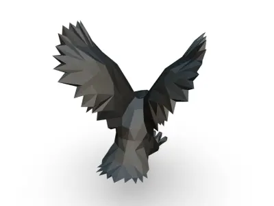 eagle figure low poly 3D print model