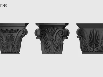 Square Capitals Set 3D model