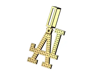 Diamond iced LA pendant with bail 3D print model