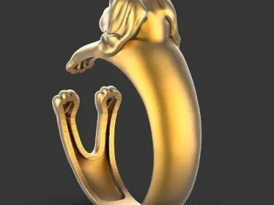 dog ring Silver Gold  Print Silver Gold  Print 3D print model