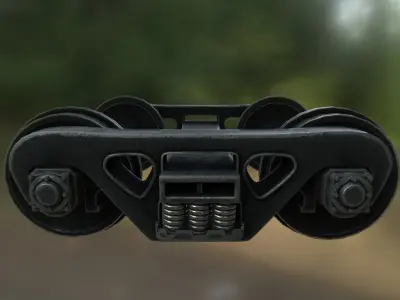 Biaxial carriage trolley Low-poly 3D model